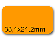 wereinaristea EtichetteAutoadesive, 38,1x21,2(21,2x38,1mm) CartaARANCIONE Adesivo Permanente, angoli arrotondati, per ink-jet, laser e fotocopiatrici, su foglio A4 (210x297mm).