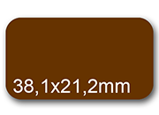 wereinaristea EtichetteAutoadesive, 38,1x21,2(21,2x38,1mm) CartaMARRONE BRA3174ma.