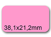 wereinaristea EtichetteAutoadesive, 38,1x21,2(21,2x38,1mm) CartaROSA Adesivo Permanente, angoli arrotondati, per ink-jet, laser e fotocopiatrici, su foglio A4 (210x297mm) BRA3174rs