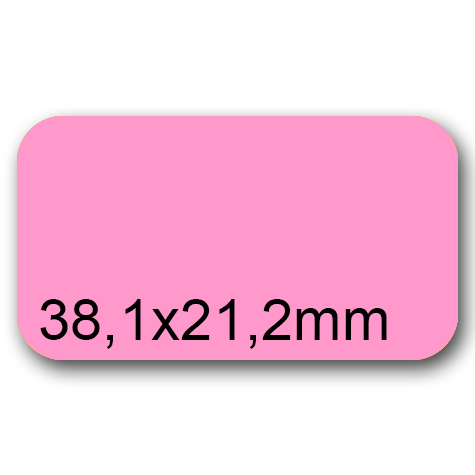 wereinaristea EtichetteAutoadesive, 38,1x21,2(21,2x38,1mm) CartaROSA Adesivo Permanente, angoli arrotondati, per ink-jet, laser e fotocopiatrici, su foglio A4 (210x297mm).