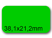 wereinaristea EtichetteAutoadesive, 38,1x21,2(21,2x38,1mm) CartaVERDE Adesivo Permanente, angoli arrotondati, per ink-jet, laser e fotocopiatrici, su foglio A4 (210x297mm) bra3174VE