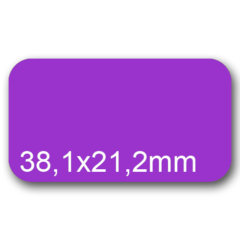 wereinaristea EtichetteAutoadesive, 38,1x21,2(21,2x38,1mm) CartaVIOLA Adesivo Permanente, angoli arrotondati, per ink-jet, laser e fotocopiatrici, su foglio A4 (210x297mm).