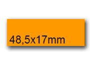 wereinaristea EtichetteAutoadesive, 48,5x17(17x48,5mm) Carta ARANCIONE, adesivo Permanente, angoli a spigolo, per ink-jet, laser e fotocopiatrici, su foglio A4 (210x297mm).