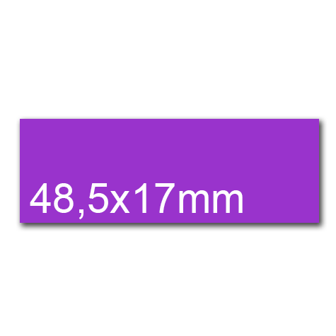 wereinaristea EtichetteAutoadesive, 48,5x17(17x48,5mm) Carta VIOLA, adesivo Permanente, angoli a spigolo, per ink-jet, laser e fotocopiatrici, su foglio A4 (210x297mm).