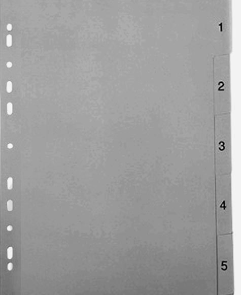 gbc Rubrica 1-12, a tasti numerici in pvc. A4 per intercalare fogli in formato A4 (21x29,7cm). Perforazione universale. Colore GRIGIO.