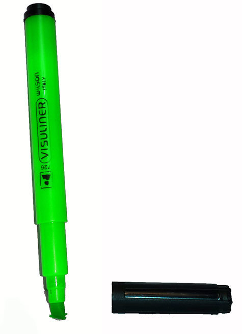 acco Evidanziatore fluorescente VERDE Wilson punta a scalpello 1-5mm, prodotto originale italiano, MADE IN ITALY.