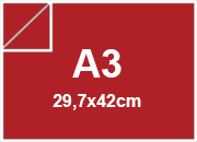 carta Cartoncino Burano FUOCO, a3, 200gr Rosso Fuoco 79, formato a3 (29,7x42cm), 200grammi x mq BRA3348a3