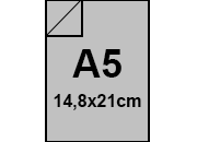 carta Cartoncino a specchio Argento, formato A5 (14,8x21cm), 250grammi x mq, retro 80grammi x mq.