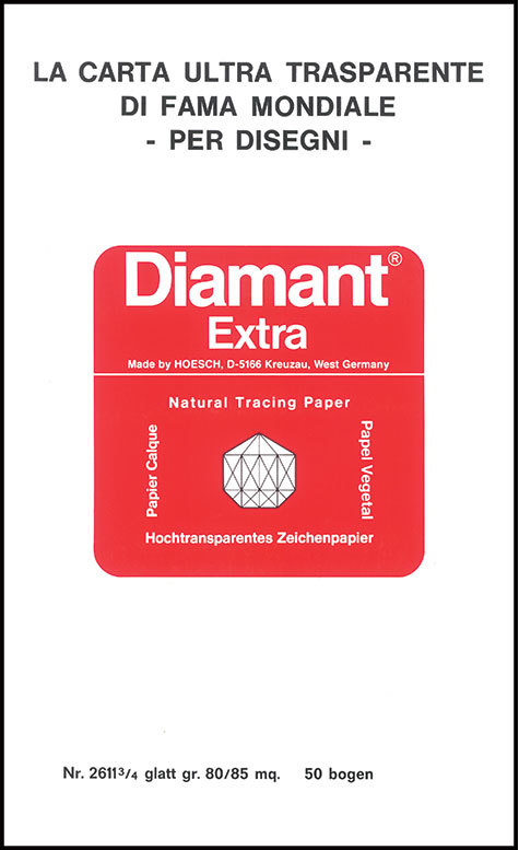 gbc Blocco carta da lucido per disegno tecnico DIAMANT EXTRA 29,7x42cm La carta ultra trasparente di fama mondiale per disegni, formato A3 (29,7x42cm), 85 grammi x mq,  prodotto originale tedesco Hoesch, MADE IN GERMANY.