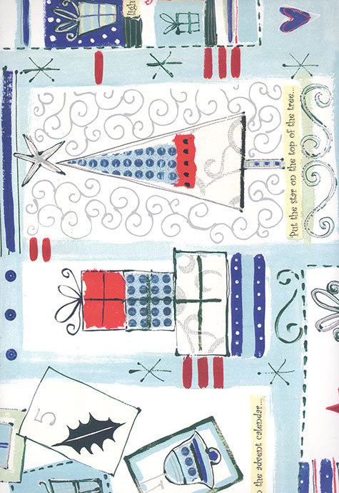 carta Carta Regalo AzzurraAlberiRegali, A4, 65gr Carta patinata da 65gr-mq. Formato: 100x70cm.