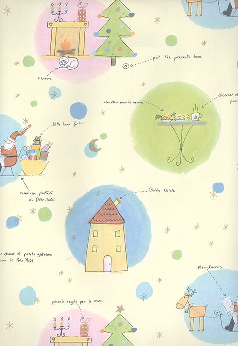 carta Carta Regalo avorio babbo natale Carta patinata da 65gr-mq. Formato: 100x70cm.