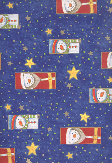 carta Carta Regalo blu pupazzi di neve Carta patinata da 65gr-mq. Formato: 100x70cm.