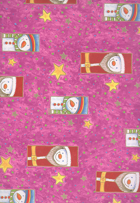 carta Carta Regalo viola pupazzi di neve Carta patinata da 65gr-mq. Formato: 100x70cm.