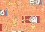 carta Carta Regalo arancione pupazzi di neve BRA3426.