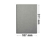 legatoria Quadranti per volumi cartonati formato A5,  spessore 2 mm, angoli arrotondati, dimensioni 167x311mm BRA3429