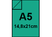 carta SimilLino Zanders VerdreSmeraldo143, 125gr, a5 per rilegatura, cartonaggio, formato a5 (14,8x21cm), 125 grammi x mq bra344a5