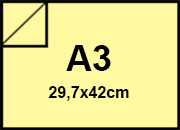 carta CartoncinoPLASTIFICATO RismaLuceFavini, a3, 230gr, GIALLOchiaro Formato a3 (29,7x42cm), 230grammi x mq, (200cartoncino+30plastificazione) bra404a3