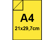 carta CartoncinoPLASTIFICATO RismaLuceFavini, a4, 230gr, GialloZolfo51 Formato A4 (21x29,7cm), 230grammi x mq, (200cartoncino+30plastificazione) bra405