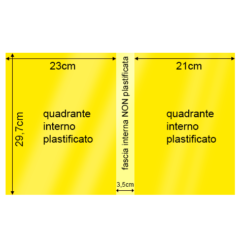 legatoria Cartoncino RismaLuce Plastificata Favini, GIALLO Con riserva non plastificata per adesione, formato A3L (29,7x51cm), 230grammi x mq (Cartoncino 200gr + plastificazione 30gr).