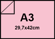 carta CartoncinoPLASTIFICATO RismaLuceFavini, a3, 230gr, ROSA Formato a3 (29,7x42cm), 230grammi x mq, (200cartoncino+30plastificazione) bra409a3