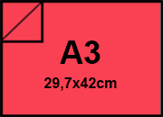 carta CartoncinoPLASTIFICATO RismaLuceFavini, a3, 230gr, ROSSOchiaro Formato a3 (29,7x42cm), 230grammi x mq, (200cartoncino+30plastificazione) bra410a3