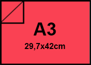 carta CartoncinoPLASTIFICATO RismaLuceFavini, a3, 230gr, ROSSO CH Formato a3 (29,7x42cm), 230grammi x mq, (200cartoncino+30plastificazione).