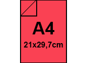 carta CartoncinoPLASTIFICATO RismaLuceFavini, a4, 230gr, ROSSOchiaro Formato A4 (21x29,7cm), 230grammi x mq, (200cartoncino+30plastificazione) bra410