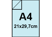 carta CartoncinoPLASTIFICATO RismaLuceFavini, a4, 230gr, Azzurro08 Formato A4 (21x29,7cm), 230grammi x mq, (200cartoncino+30plastificazione) bra414