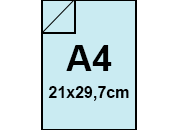 carta CartoncinoPLASTIFICATO RismaLuceFavini, a4, 230gr, AZZURRINO Formato A4 (21x29,7cm), 230grammi x mq, (200cartoncino+30plastificazione).