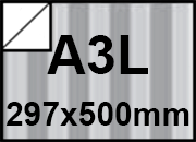 carta Cartoncino, Rigato, ARGENTO, a3l, 250gr Retro BIANCO, Formato a3l (29,7x50cm), 250grammi x mq.