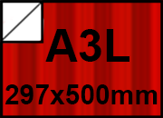 carta Cartoncino, Rigato, ROSSO, a3l, 250gr Retro BIANCO, Formato a3l (29,7x50cm), 250grammi x mq.