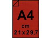 carta Cartoncino TelaTriplexFedrigoniPLASTIFICATO ROSSO 270gr, A4 Rosso, formato A4 (21x29,7cm), 285grammi x mq.