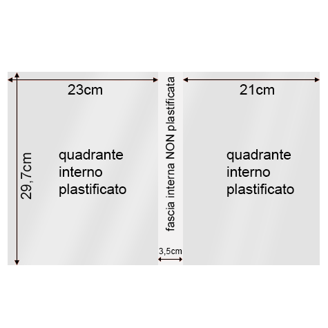legatoria Cartoncino Tela Plastificato Fedrigoni, ROSSO Con riserva non plastificata per adesione, formato A3L (29,7x51cm), 320grammi x mq (Cartoncino 290gr + plastificazione 30gr).