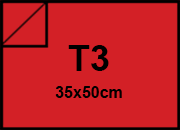 carta Cartoncino Sirio Fedrigoni (UsoMano Colorato) Plastificato Rosso, formato t3 (39x49cm), 300grammi x mq.