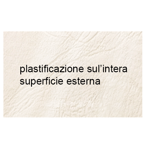 legatoria Copertina flessibile per brossura, plastificata con riserva BIANCO, formato 297x485mm, 270grammi x mq, Similpelle Venata Fedrigoni.