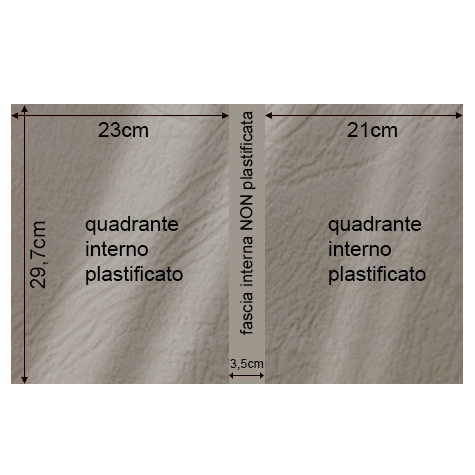legatoria Copertina flessibile per brossura, plastificata con riserva GRIGIO, formato 297x485mm, 270grammi x mq, Similpelle Venata Fedrigoni.