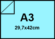 carta Cartoncino RismAcqua 140, CELESTE 08 formato A3 (29,7 x 42cm), 140gr, 200 fogli.