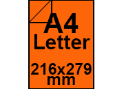 carta Cartoncino Burano ARANCIO, a4letter, 250gr Arancio Tropico 56, formato a4letter (21,6x27,9cm), 250grammi x mq.