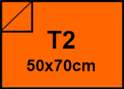 carta Cartoncino Burano ARANCIO, t2, 200gr Arancio Tropico 56, formato t2 (50x70cm), 200grammi x mq.