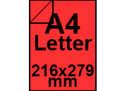 carta Cartoncino Burano SCARLATTO, a4letter, 250gr Rosso Scarlatto 61, formato a4letter (21,6x27,9cm), 250grammi x mq.