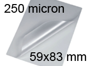 gbc Pouches, 59x83mm 250micron (IBM Card), lucide, per cartoncini mm 53x77, 250 micron per lato BRA59x83x250