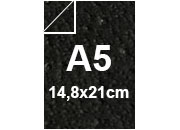 carta Cartoncino REMAKE CARAPACE Favini, MIDNIGHT NERO, formato A5 (14,8x21cm), 250grammi x mq BRA628a5