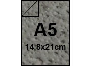 carta Cartoncino REMAKE CARAPACE Favini, SMOKE GRIGIO, formato A5 (14,8x21cm), 250grammi x mq BRA631a5