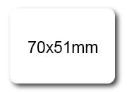 wereinaristea EtichetteAutoadesive, COPRENTE, 70x51(51x70mm) Carta BIANCO, adesivo PERMANENTE, angoli arrotondati, per ink-jet, laser e fotocopiatrici, su foglio A4 (210x297mm) BRA984