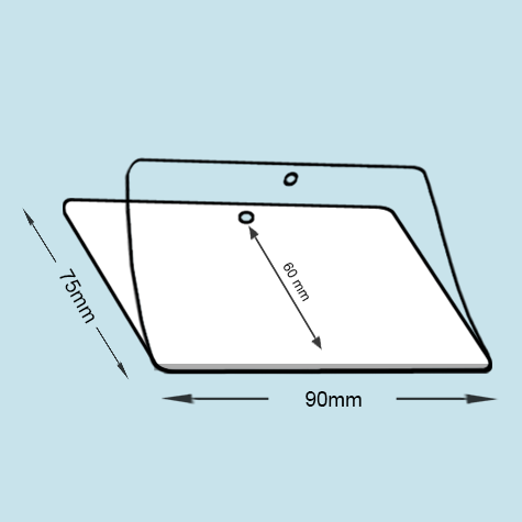 legatoria Pouches. bustine plastificanti. 70x90mm, foro TRASPARENTE lucido, 175 micron per lato, saldate sul lato lungo, angoli arrotondati, in polietilene, per cartoncini 60x84mm, plastificazione a caldo.