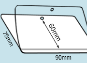 legatoria Pouches. bustine plastificanti. 75x90mm TRASPARENTE lucido, 175 micron per lato, saldate sul lato corto, angoli arrotondati, in polietilene, per cartoncini 60x84mm, plastificazione a caldo BRA75x90x175f