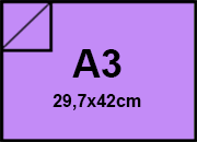 carta Cartoncino RismaLuce 200, VIOLETTO 49 formato A3 (29,7 x 42cm), 200gr, 125 fogli.