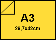 carta Cartoncino Burano ZOLFO, a3, 250gr Giallo Zolfo 51, formato a3 (29,7x42cm), 250grammi x mq.