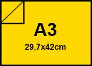 carta Cartoncino Prisma Bi-marcato Favini PLASTIFICATO Giallo, formato A3 (29,7x42cm), 250grammi x mq.