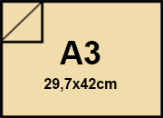 carta Cartoncino Prisma Bi-marcato Favini PLASTIFICATO Camoscio, formato A3 (29,7x42cm), 250grammi x mq.